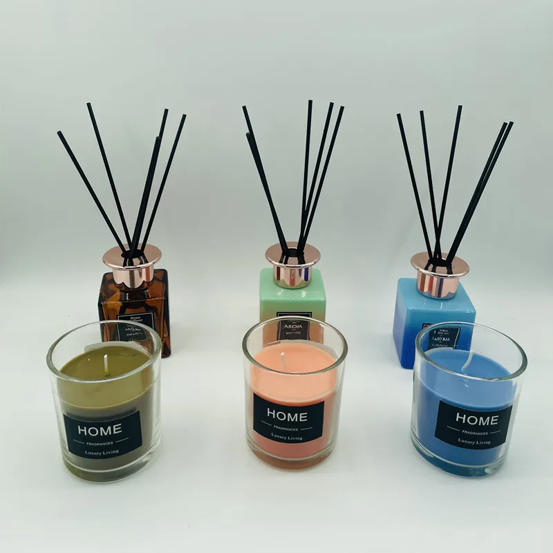 Home Fragrance Scented Candles Luxury Set Reed Diffuser Oil Aroma Gift Set