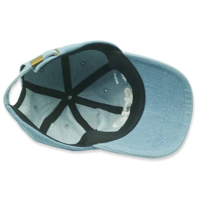 Custom Wash hat jean material baseball cap high quality white 3D embroidery logo sport cap