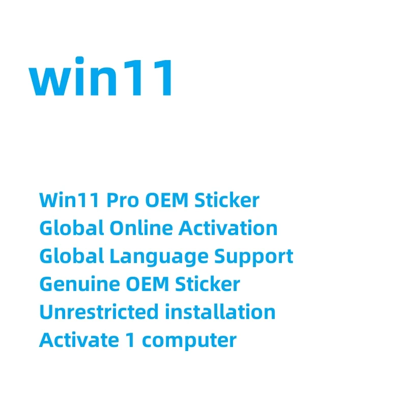 Genuine Sticker Win 11 Pro OEM Sticker Win 11 Pro Sticker Win 11 Pro COA Label Win 11 Pro Ship Fast