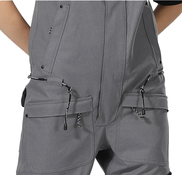 Custom Professional Unisex Windproof Waterproof  Ski Suspender Trousers Snow Bib Pants