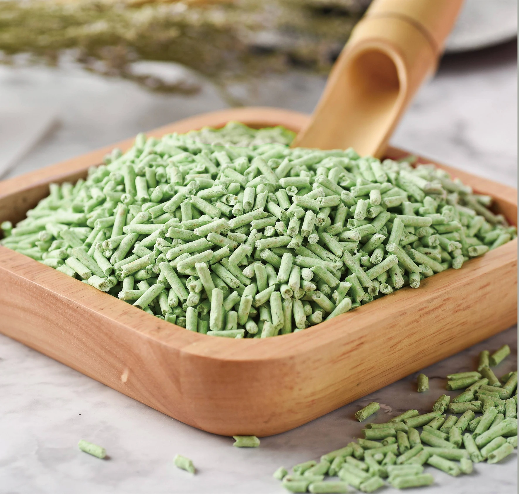 Natural Plant Tofu Odour Lock Bentonite Easy Scoop Clumping Washable Super Power Pellets For Clumping Tofu Cat Litter