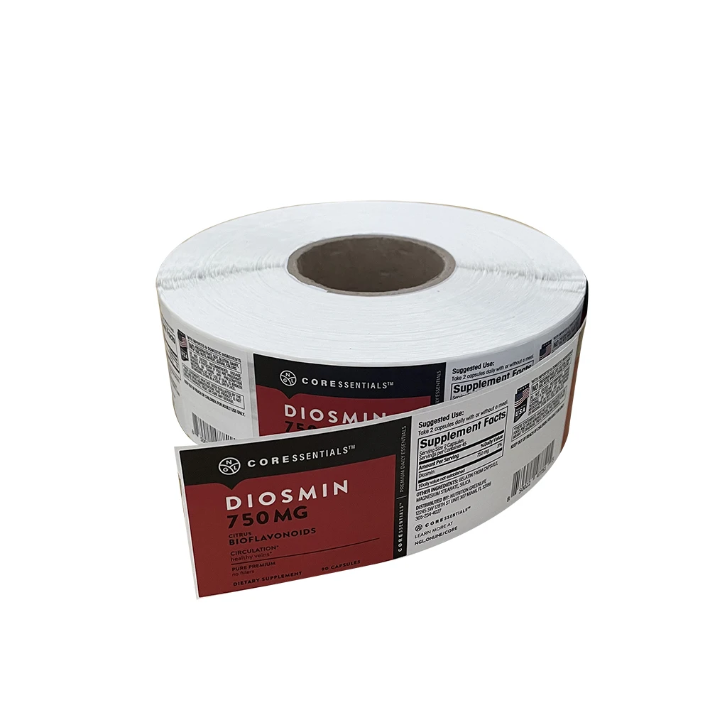 Custom Health-care Food supplement facts roll bottle Label Stickers