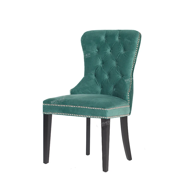 Customization dining room sets 8 chairs table furniture button luxury blue velvet modern dining chair