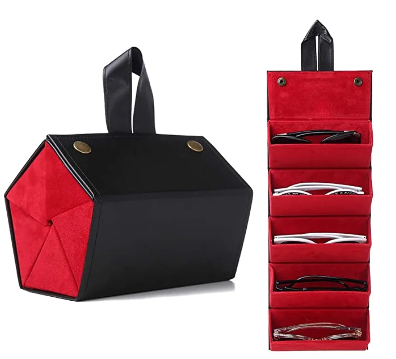 Creative sunglasses large capacity PU storage bag 5 pairs glasses case sunglasses storage box