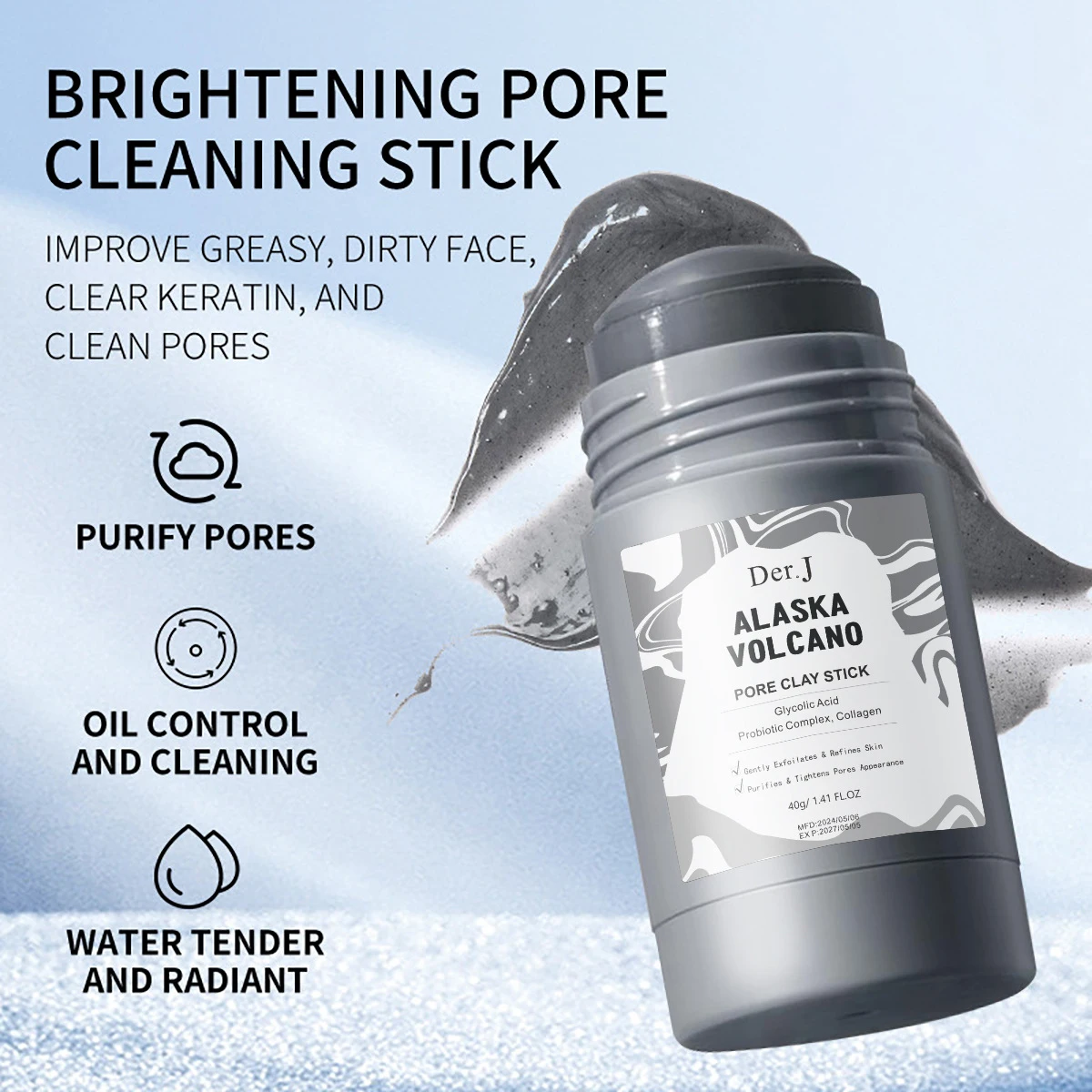 Private Label Customize Logo Face Skin Care Whitening Deep Cleaning Mud Masking Clay Stick Mask