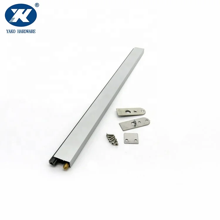 Custom made automatic hotel door seals home wooden bottom Down door sweep seal aluminum strip holder