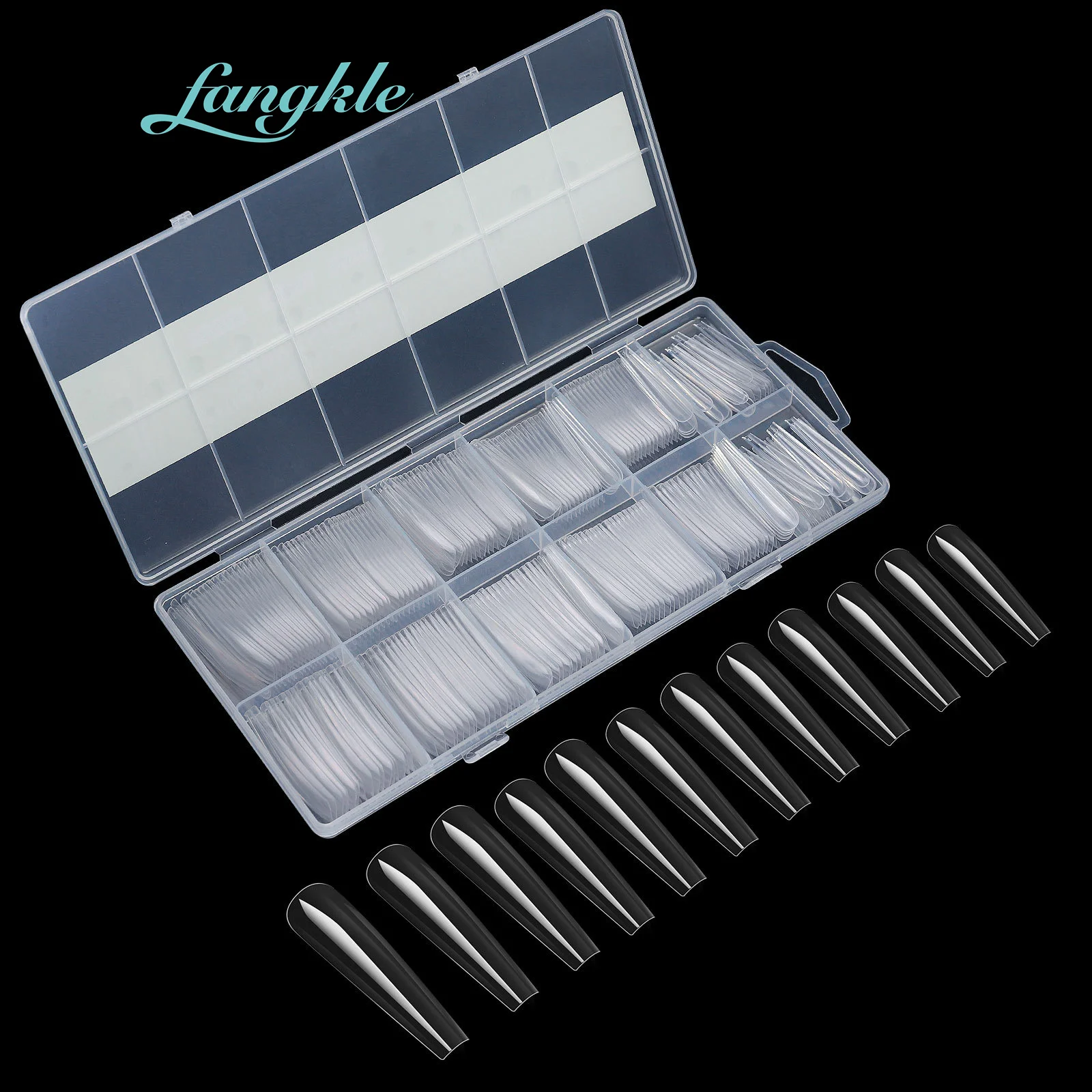 Fangkle Wholesale hotselling soft gel 240  3 XXL c curve long  coffin nail tips in China