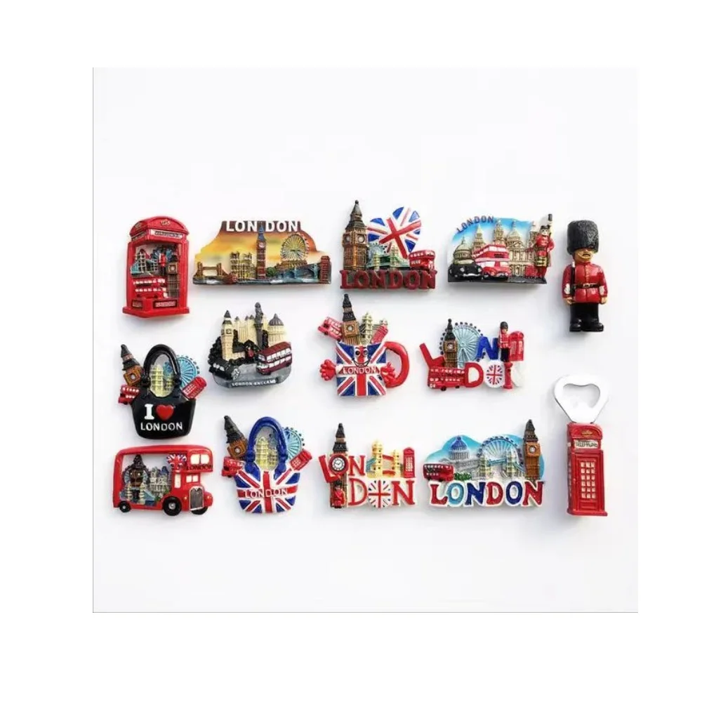 Wholesale Custom  UK refrigerator magnets, 3D resin, handcrafted crafts travel souvenirs  collection letters  refrigerator stick