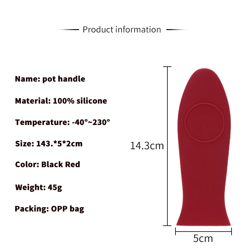Нескользящие силиконовые детали для кухонной посуды Potholder чугунная сковорода с захватом рукава силиконовая ручка для сковородок