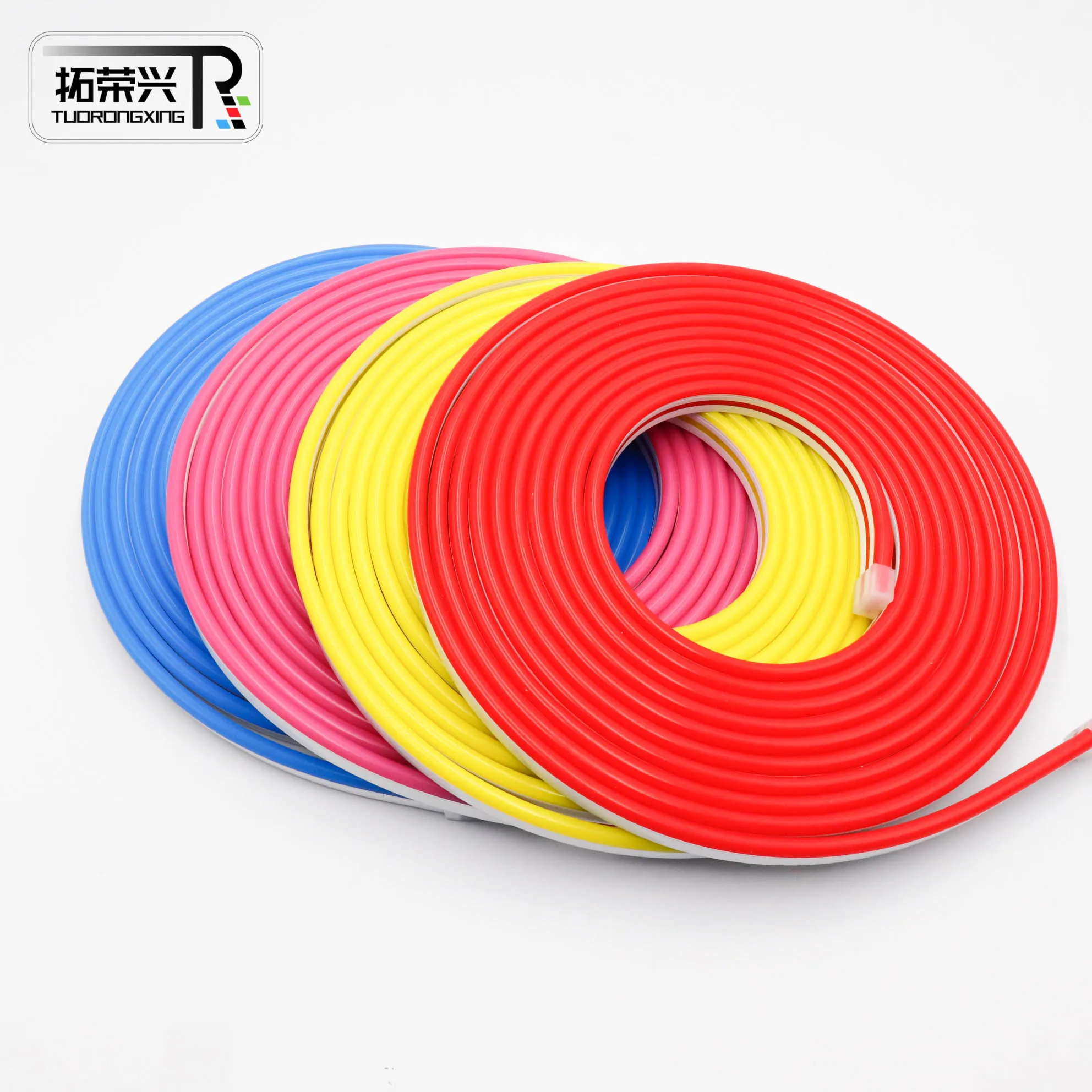 Custom 6*13mm Flexible Silicone 12V SMD2835 Single Color IP67 Waterproof Neon Flex Led Strip Rope Light Roll For Garden Building