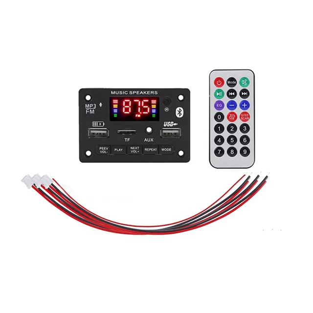 Wireless WMA MP3 BT5.0 Audio Speaker Amplifier Board IR Remote Controller decoder board player module