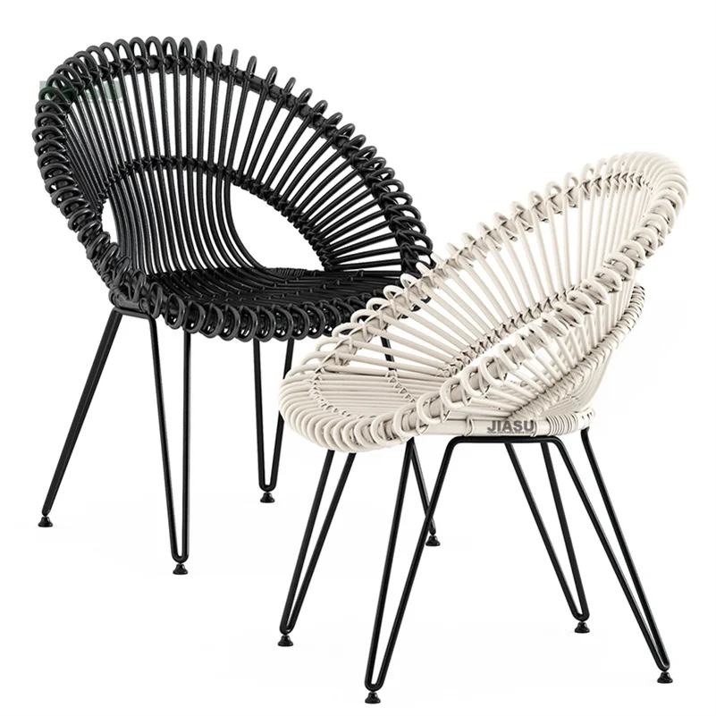 Modern Rattan Wicker Chair Outdoor Furniture Dining Metal Teak Wood Restaurant Patio Woven aluminum Rope Stackable Garden Chair