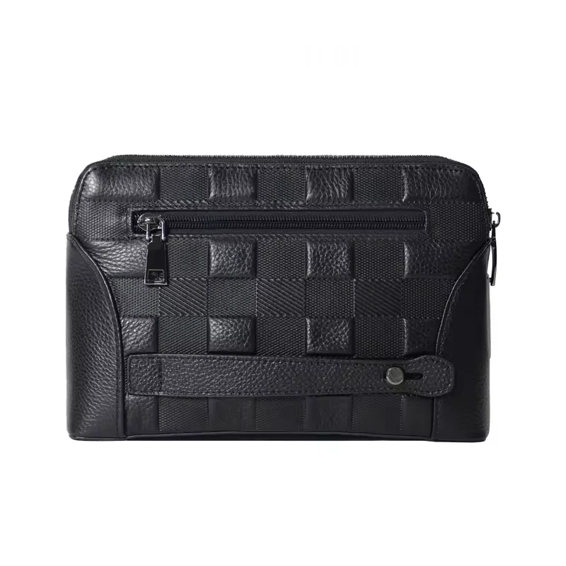 Anti theft Wholesale men purse waterproof Leather Handbags Fingerprint Lock Business Hand bags Clutch bag for men