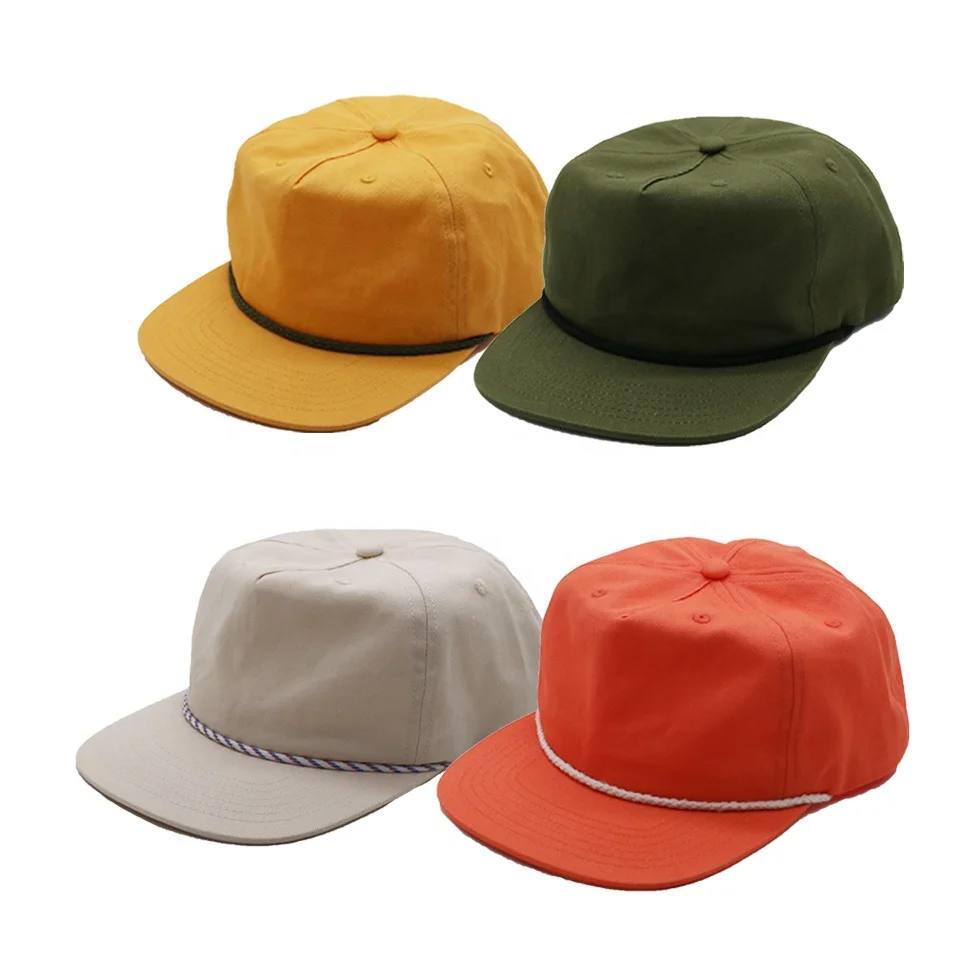 Unstructured 5 Panel Flat Bill Dad Caps For Men Middle Crown Custom logo 100% Cotton baseball Caps Unisex Garros Snapback Hats