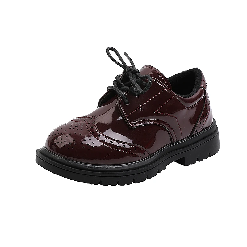 Hot selling add plush warm leather kids student shoes school shoes winter for boys