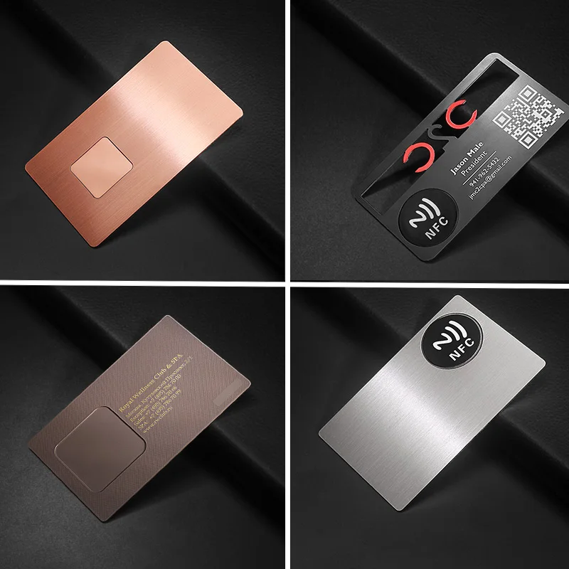 Роскошная металлическая визитная карточка с заводом по индивидуальному заказу 216 пустые 0 8 мм черные металлические карточки NFC подходящие для использования в