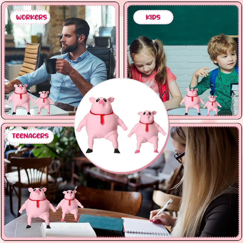 Cute New Novelty Design tpr Squeeze Fidgets Sensory Anti Stress Squish Pig toy Cute Squishy Pig for Kids and Adult