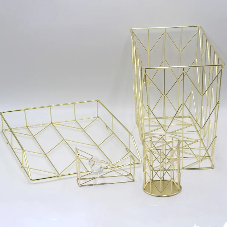 Metal Wire Tabletop Decor File Holder  Office Accessories Set