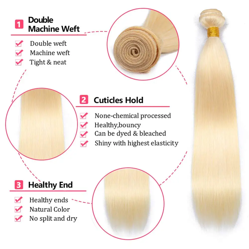 Brazilian wholesale 13a grade blonde 613 virgin weaves extensions human bundles bone straight raw vietnamese hair