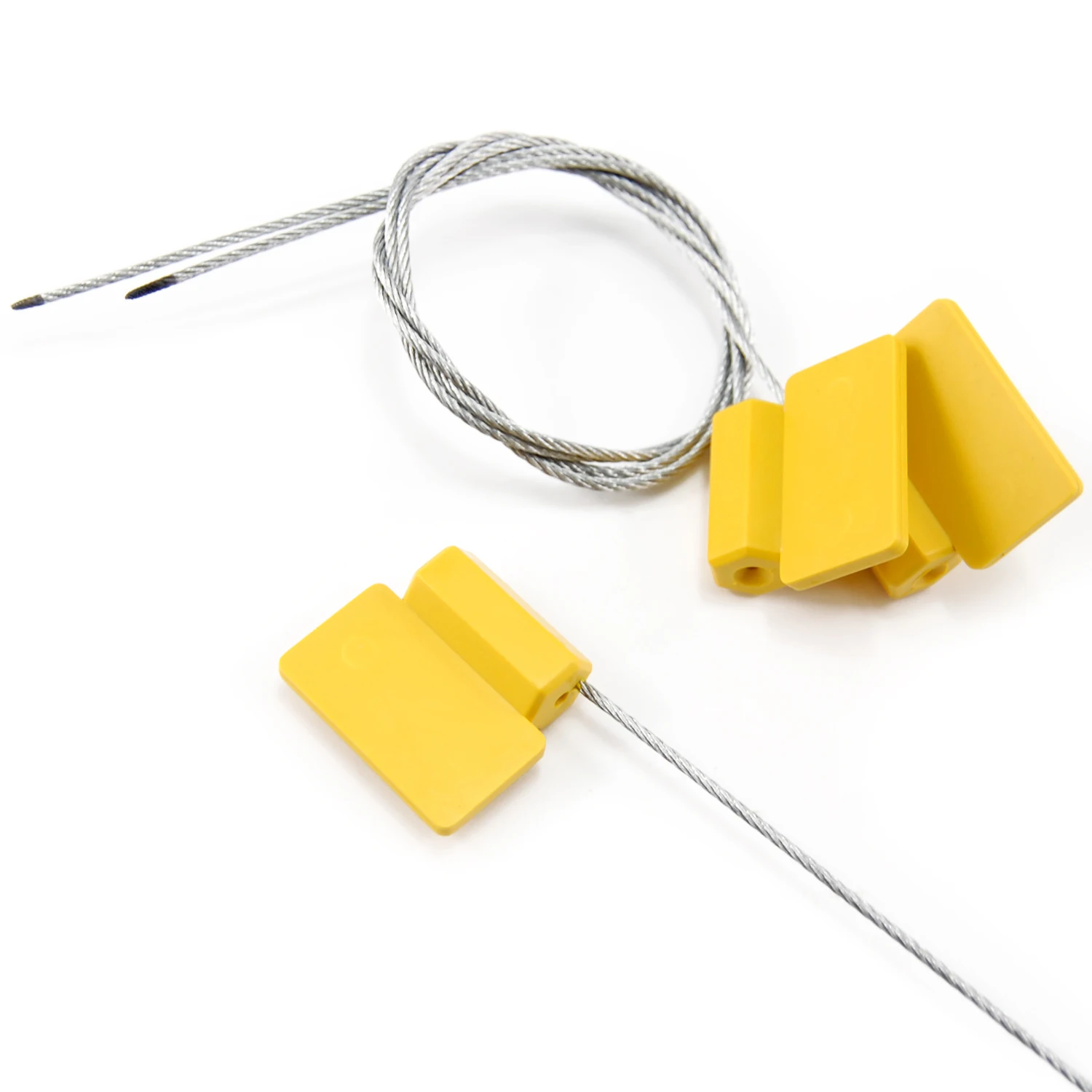 Custom Safety Steel Cable Wire Seal Tags Truck Trailer Gate Lock Self Locking Zip Ties Tamper Proof Shipping Seals for Container