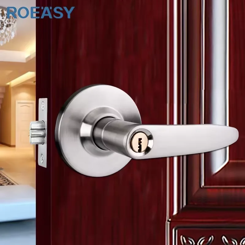 Roeasy industrial door lever handle lock tubular door knob lock keyed entry door lock