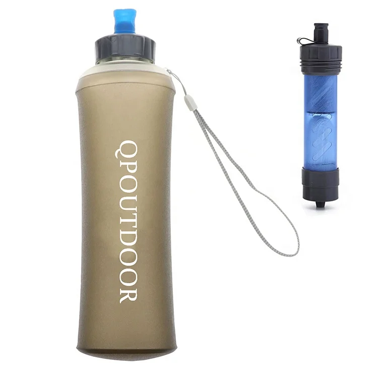 Мини-бутылка с фильтром для воды 2020, трендовый продукт, Модный логотип на заказ, не содержит Бисфенол А, Спортивная портативная система очистки воды 300 мл для использования на открытом воздухе