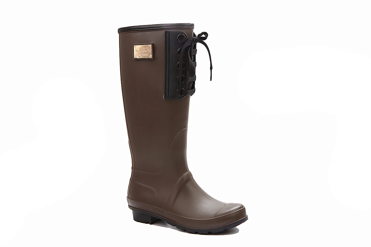 Женские красные ПВХ ботинки ручной работы для верховой езды, охоты, дождя