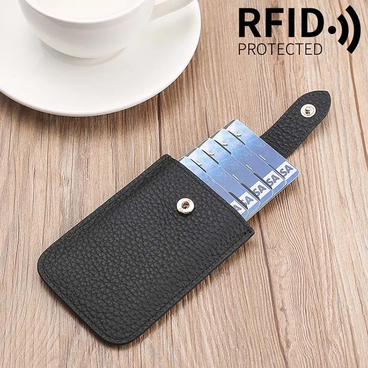 Карманный простой кошелек для кредитных карт паспорта Rfid мелкий тонкий держатель из натуральной кожи