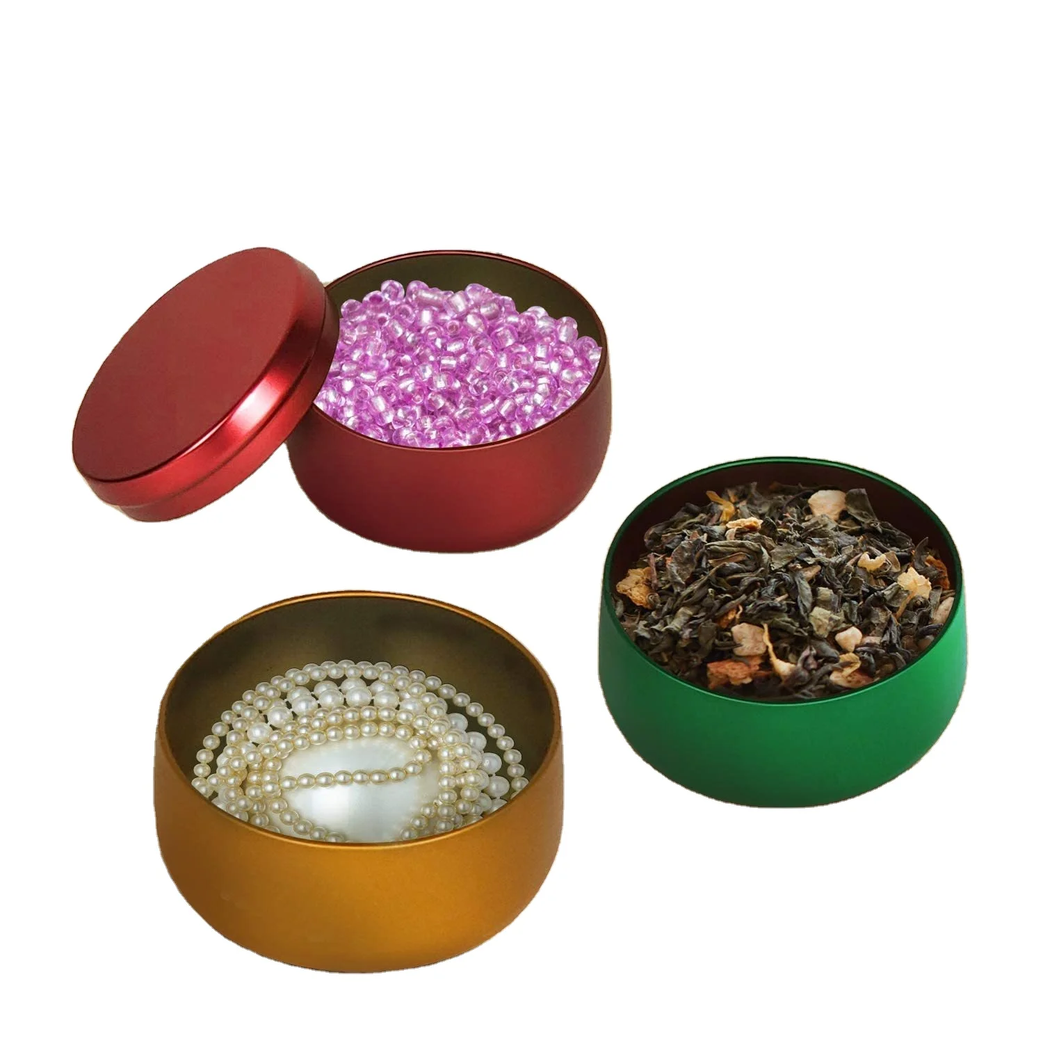 Green Red Gold White Black Colorful Empty Metal Jars for DIY Candles, Arts & Crafts, Storage, Gifts,Tea Cans with Lids