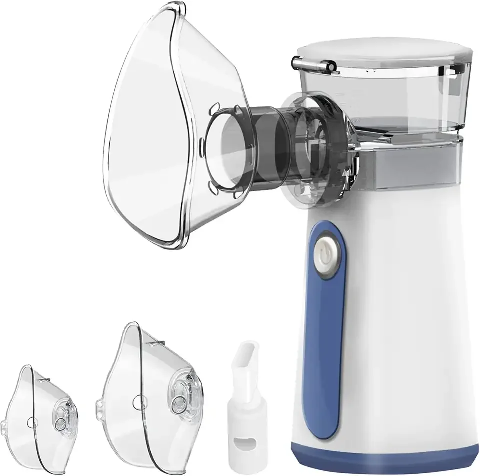 Inhaler for Adults Children Baby Portable Nebulisers Mesh Nebulizer with Mask and Mouthpiece Effective for Colds Asthma (Green)