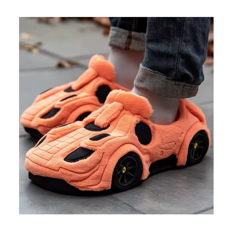 Unisex Customized Cartoon Car Style Indoor Slippers New Design PP Cotton Filling Super Soft Plush Comfortable Home Slippers