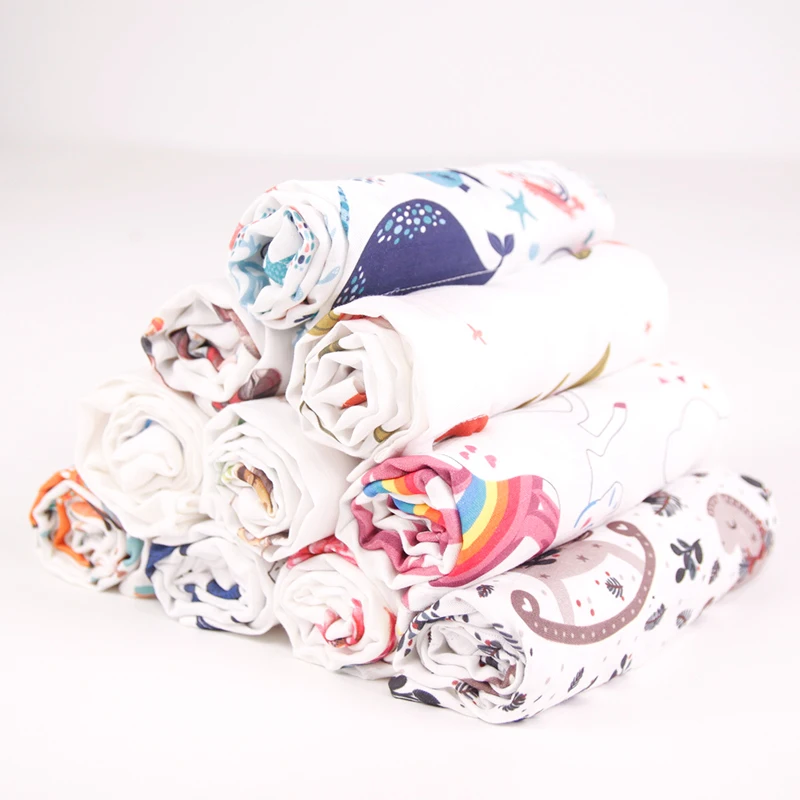 Private label Custom Print Swaddle Muslin Organic Cotton Baby Bamboo Infant Swaddle Blankets Wrap Baby