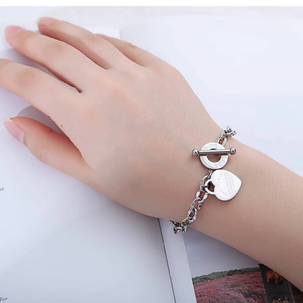 2019 Ms Lady fashion stainless steel, bracelet love pendant/