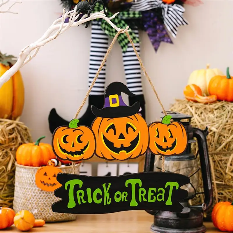Halloween Party Decoration Pumpkin Bat Door Hanging Ghost Festival Scene Trick or treat Accessories