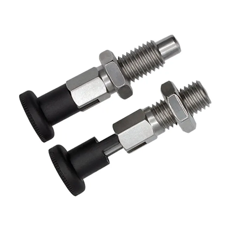 High Quality Long Knob Retractable Stainless Steel Spring Plunger Index Plunger With Lock Nut