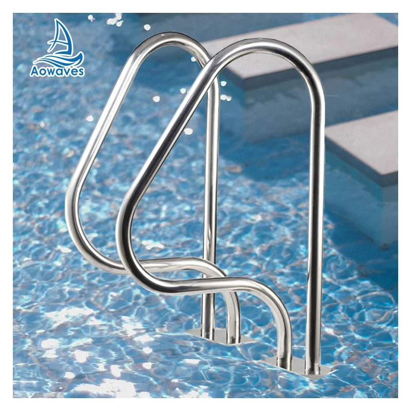 High Quality Stainless Steel Step Pool Ladder Silver Safety Pool Steps With Handrail Swimming Pool Safety Floor Handrail