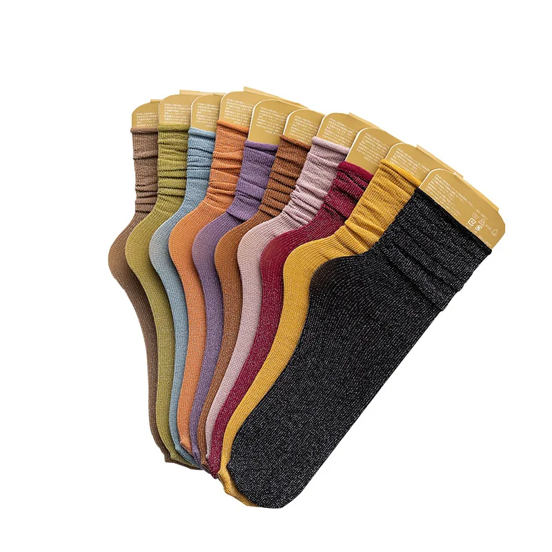 Factory Custom Colorful Breathable Soft Cotton Long Slouch Socks For Women