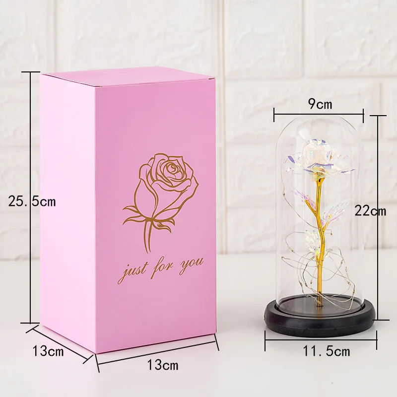 Eternal Rose with Acrylic Crystal Ring Box Preserved Fresh Flower Mother S Day Valentine S Day Christmas Thanksg Gifts for Women