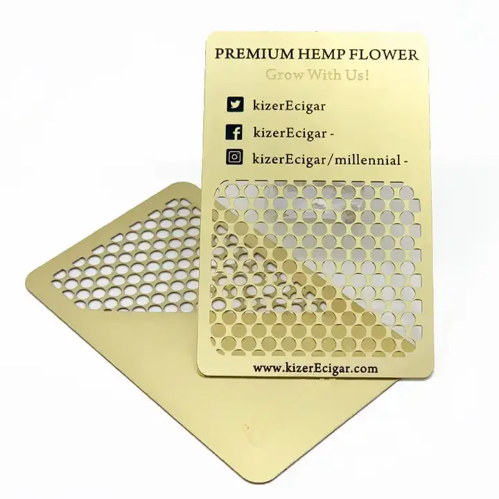 Custom logo Credit Card Size Herb Grate Card Metal Business Cards Crush Herbs