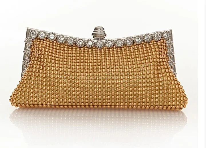 Fashion Rhinestone Party Bridal Clutch Evening Bag Handbag Alumina Bead Purse and Clutch Purses for Women