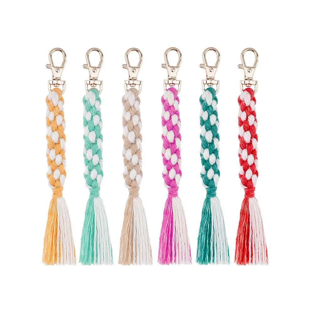BSBH New DIY Customized Handbag Keychain Soft Mixed Color Tassel Keychain