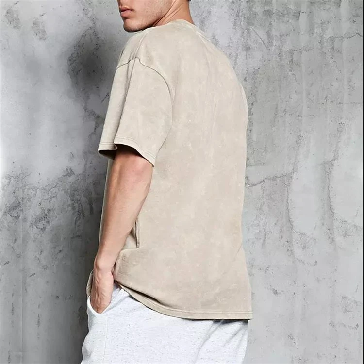 Оптом в винтажном стиле «хип-хоп» Camiseta Slim Fit уличная рубашка свободная Stonewash хлопковая Футболка 100% хлопок пустой мужские кислой очисткой