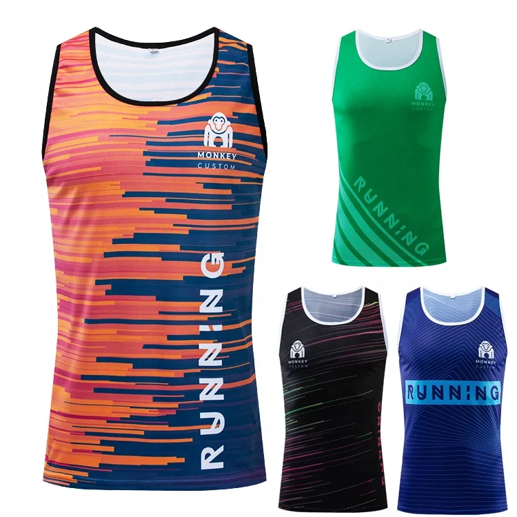 Wholesale Custom Logo Sublimation Athletic Quick Dry 100% Polyester Outdoor Gym Running Vest For Unisex