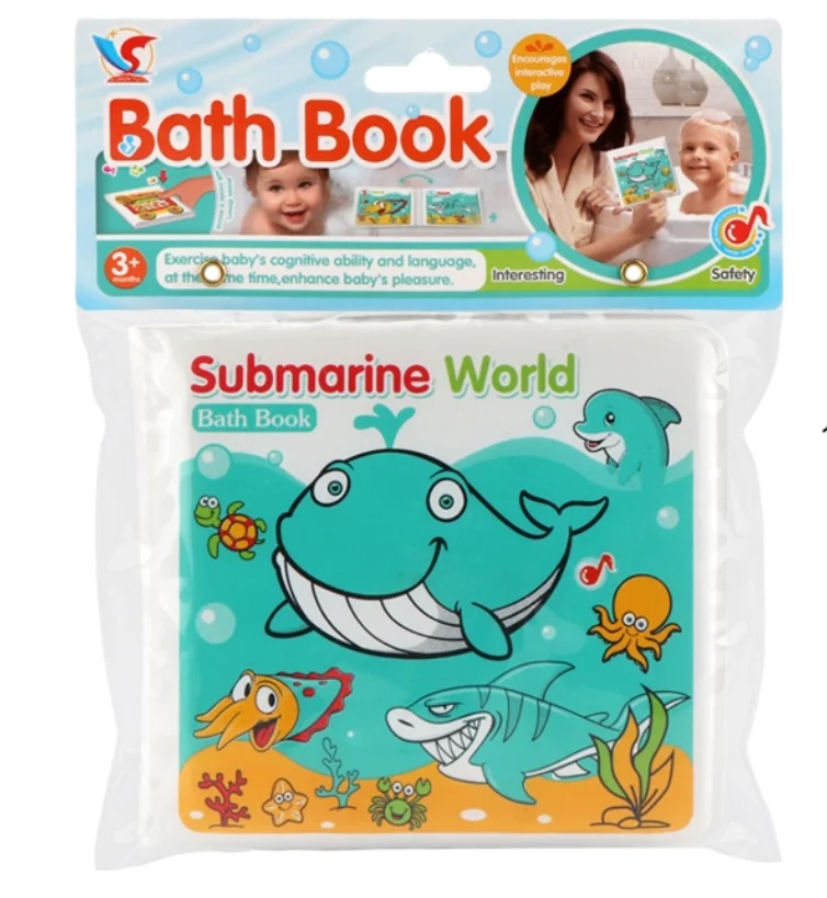AMAZON HOT SALES Animals Educational Toys Nontoxic Fabric Soft Baby Cloth Books Washable Baby Bath Books