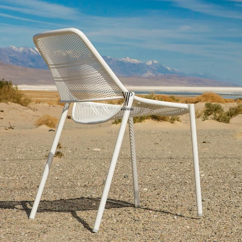 Набор алюминиевых металлических столов для улицы, 3 шт., столы для кафе, ресторанов и сетчатые железные стулья