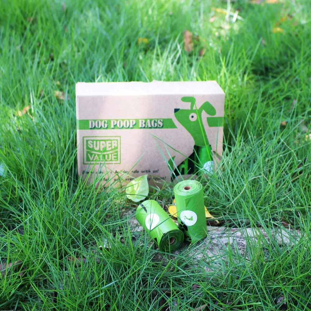 Hot selling eco friendly high quality custom logo printed biodegradable doggie waste bags for dogs wholesale pet dog poop bag