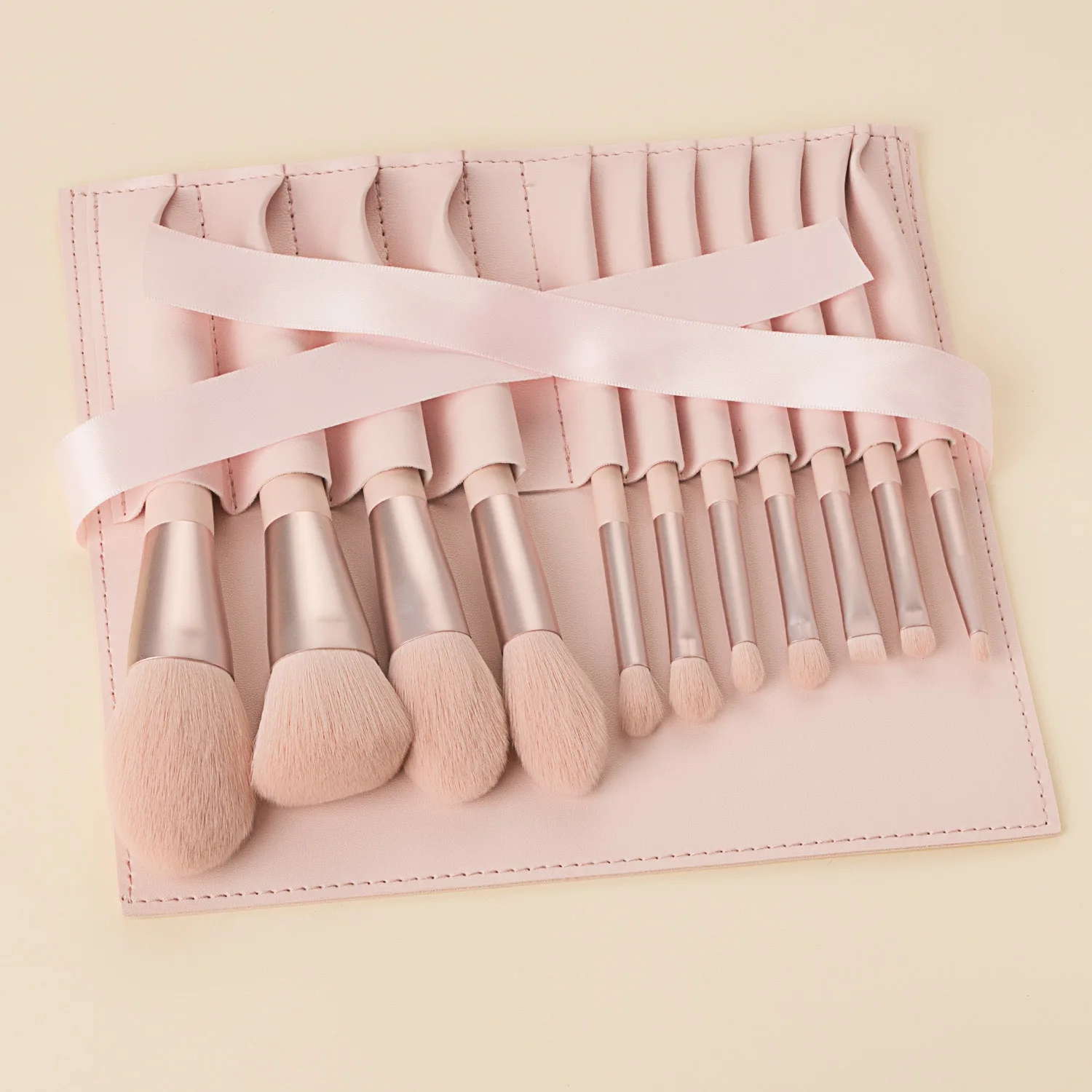 11PCS Brochas De Maquillaje Kabuki Brushes China Custom Logo Natural Wooden Handle Makeup Brush Set