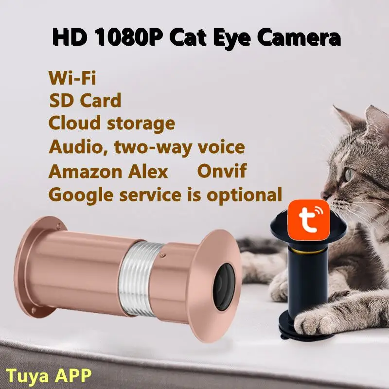 New Mini Camera 1080p Door Wireless 5v Powered Smart Tuya App Wifi Wireless Video Intercom Dooreye Camera