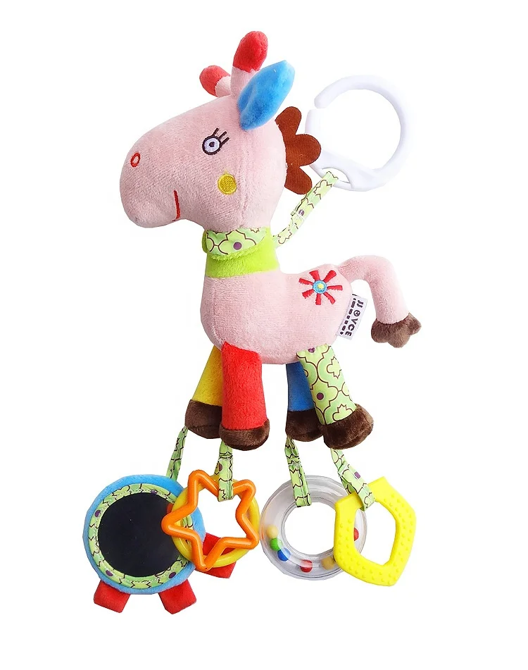 multi-function animal baby bell bed hang play doll kids plush rattle toys