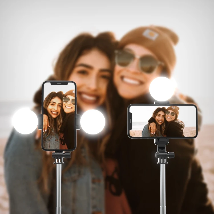 Factory wholesale Flexible Foldable Mobile Selfie Stick Tripod with Led Light for Cell Phone